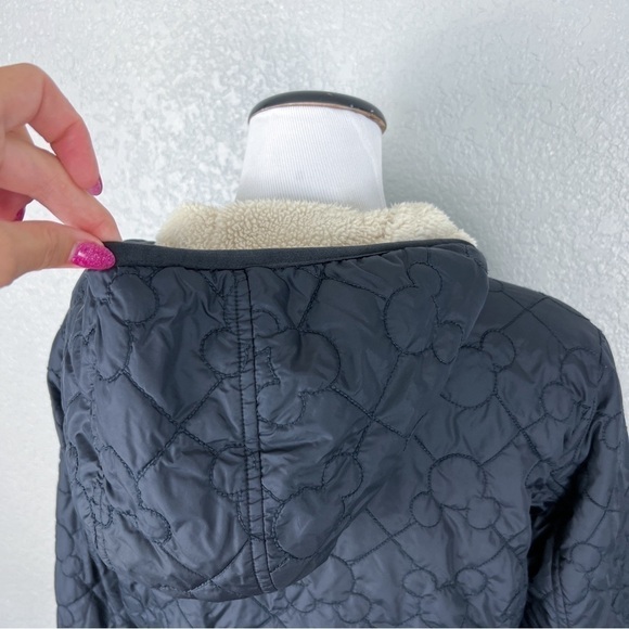 Disney Parks Mickey Mouse Quilted Sherpa Hooded Jacket, Black S - Authentic - Picture 6 of 12